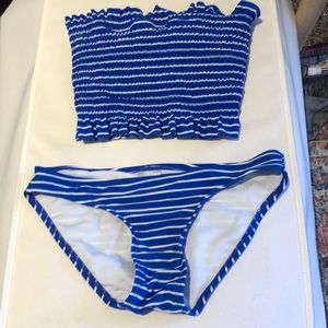 Xhiliration striped bikini (optional straps)